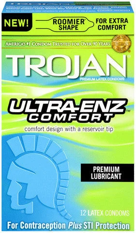 App-controlled sex toys-Trojan Ultra-Enz Comfort Condoms - 12 Pack