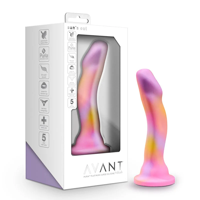 solid-dildo-Blush Avant Sun's Out 7.5 in. Silicone Dildo with Suction Cup Pink