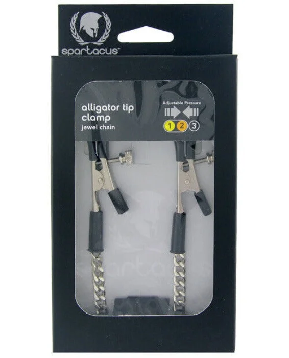 Sex toys with smooth pulsing-Spartacus ''Alligator'' Tip Nipple Clamps -Silver