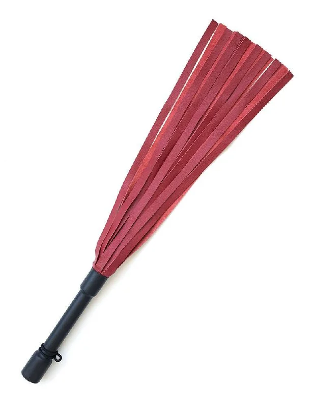 BDSM toy harness kits-Red Devil Leather Flogger by Dragontailz