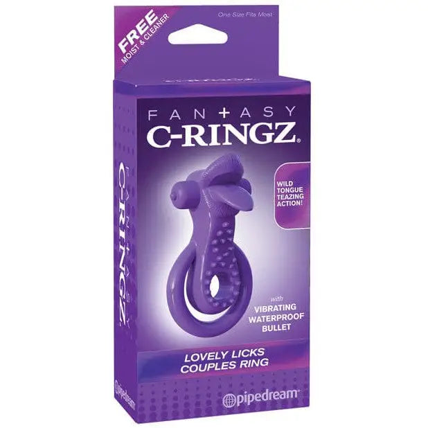 cock ring anonymous shipping-Fantasy C-ringz Lovely Licks Couples Ring  - Purple