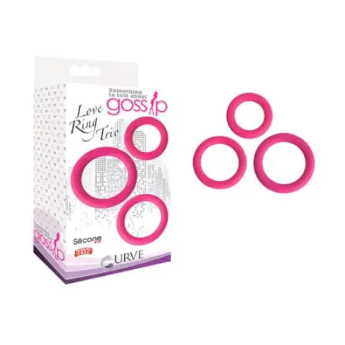 cock ring quick charge-Gossip Love Ring Trio Silicone Magenta