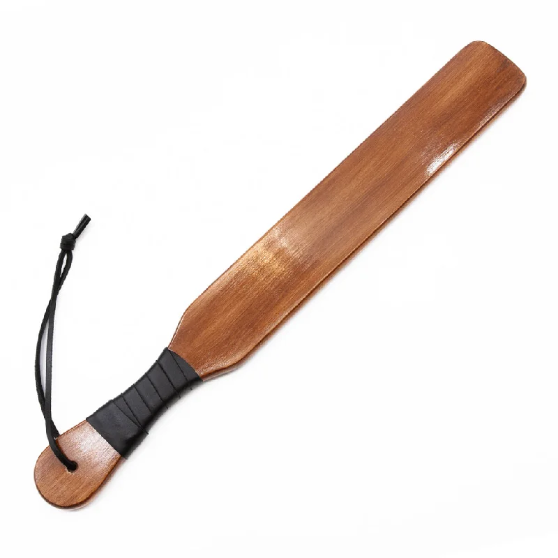 BDSM toy kit uses-Leather Wrapped Narrow Wood Spanking Paddle