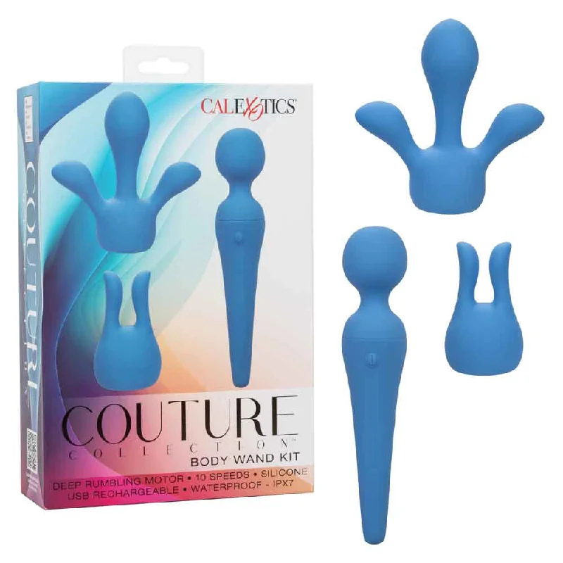 Vibrator bold color-Couture Collection Body Wand Kit - Blue