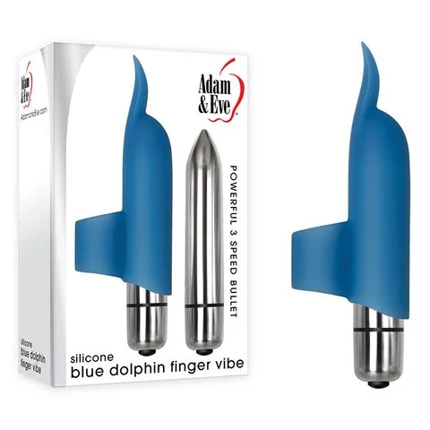 cock ring recommended-ADAM AND EVE SILICONE BLUE DOLPHIN FINGER VIBE