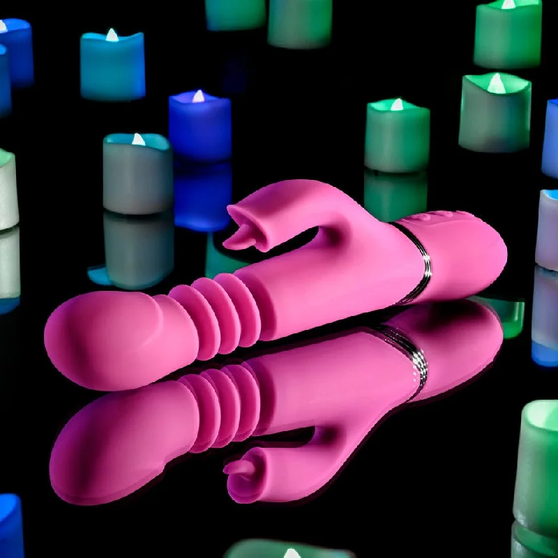 Vibrator luxury brand-Evolved - Pink Dragon Thrusting Rabbit Vibrator (Pink)