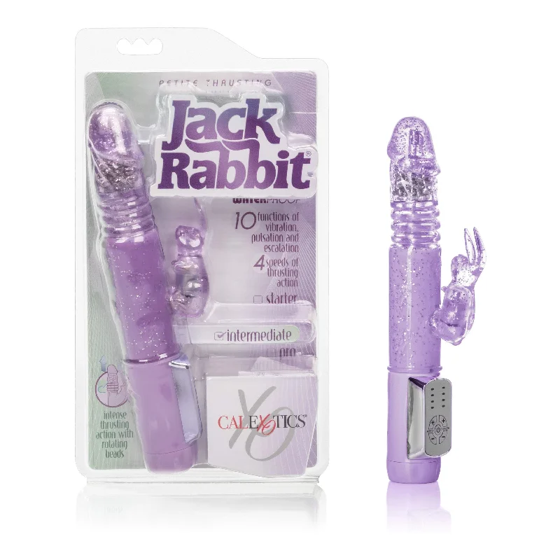 Vibrator premium quality-California Exotics - Petite Thrusting Jack Rabbit Intermediate Vibrator (Purple)