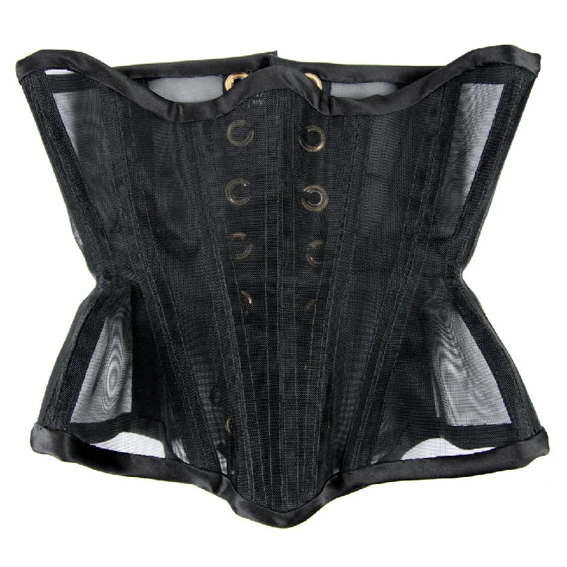 Corset dress for cocktail party-Nylon Mesh Waspie Cincher Corset