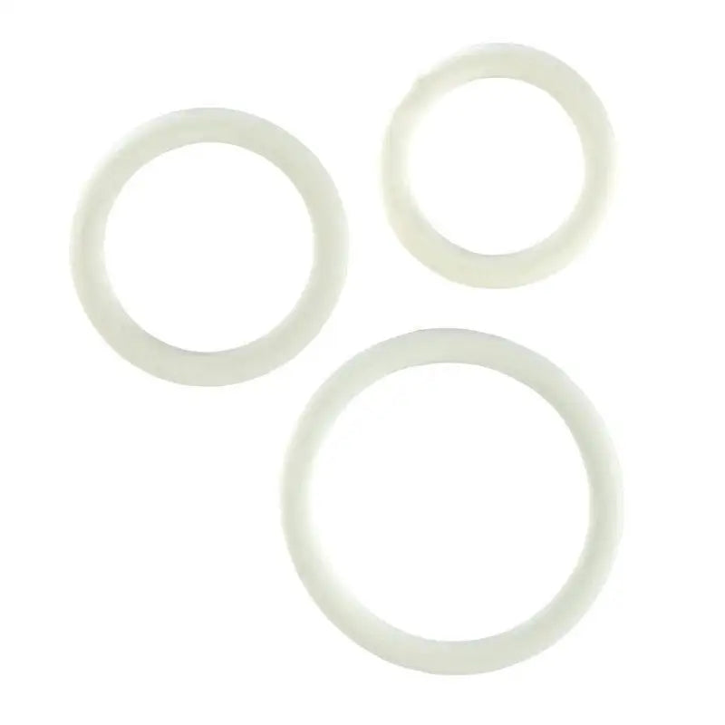 cock ring endorsed-Rubber Ring White 3pc Set