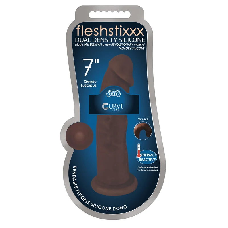 green-dildo-Fleshstixxx 7in Silicone Dildo Chocolate