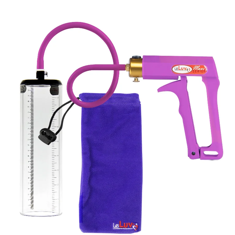 cock ring post workout-LeLuv Maxi Premium Penis Pump - Purple Handle & Silicone Hose - Thick-Walled Cylinder