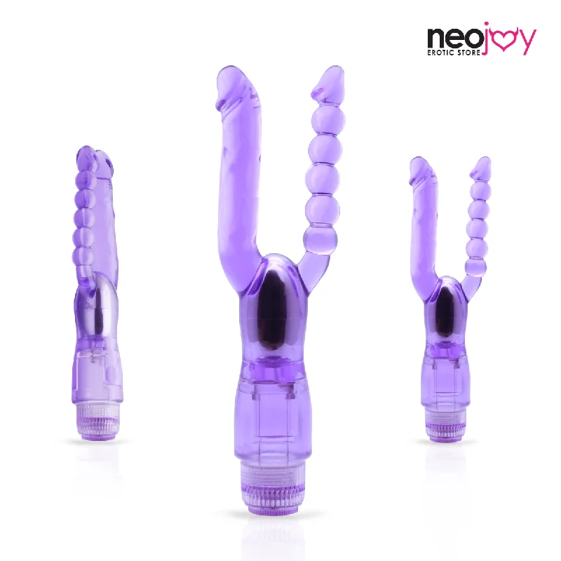 Vibrator solid build-Neojoy Dual Female Massager Dildo Vibrator Multiple Speed Function Soft TPE Purple - 7 Inch - 18 cm