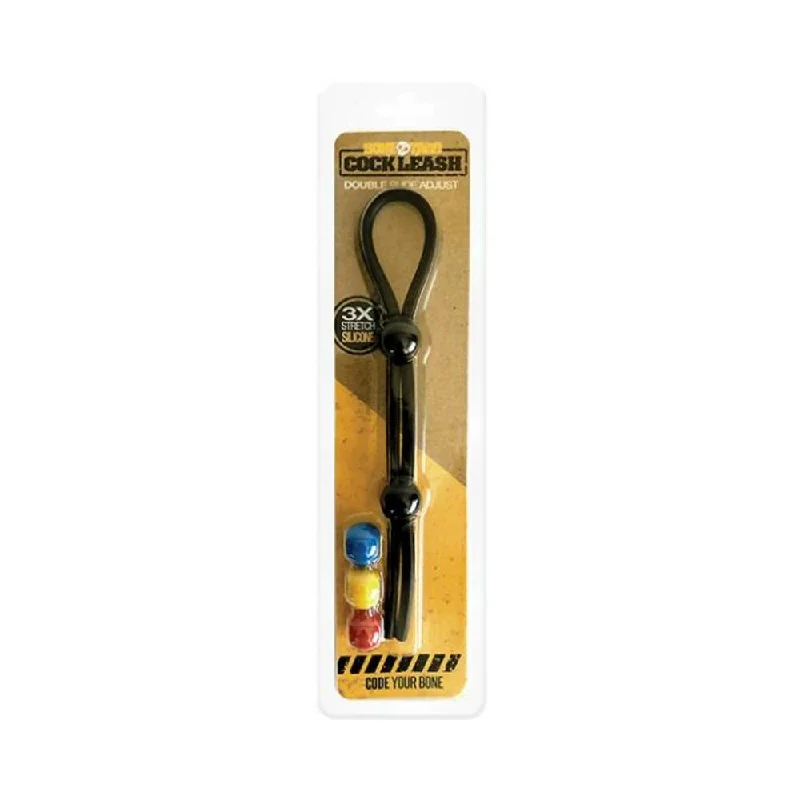 cock ring gesture control-Boneyard Double Cock Leash - Black