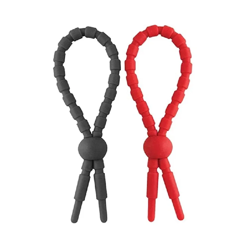 cock ring manual control-Ram Ultra Clinchers Cock Ties 2 Pack Red, Black