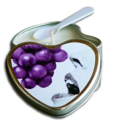 Sex toys for couples fun-Grape Edible Heart  Candle - 4 oz.