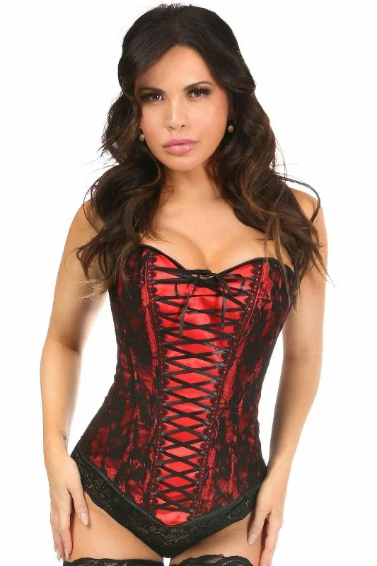 Quiet clit vibes-Queen Size Lavish Lace-Up Lace/Satin Corset