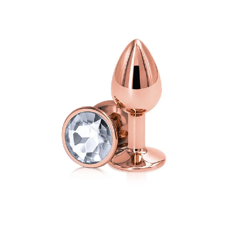 Beginner-friendly clit toys-Rear Assets - Rose Gold - Small - Clear