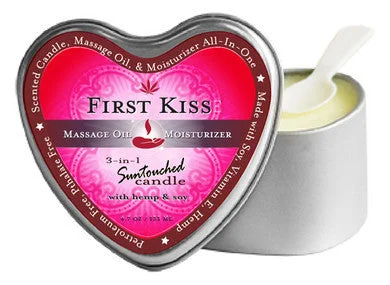 Rechargeable G-spot stimulators-3-In-1 First Kiss Suntouched Candle With Hemp