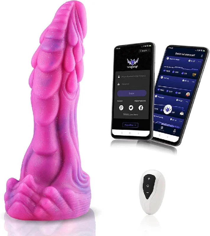 BDSM toy paddle textures-Wildolo - 8.4" Silicone Vibrating Amor Dildo (Suction Remote and App)