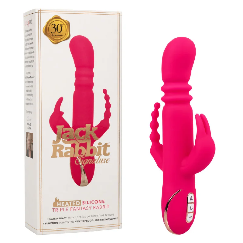 Vibrator bold vibration-Jack Rabbit Signature Heated Silicone Triple  Fantasy Rabbit - Pink