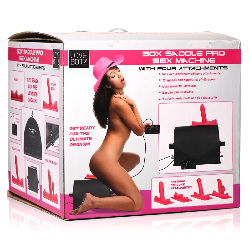 BDSM toy mask features-LoveBotz 50X Saddle Pro Vibrating Sex Machine