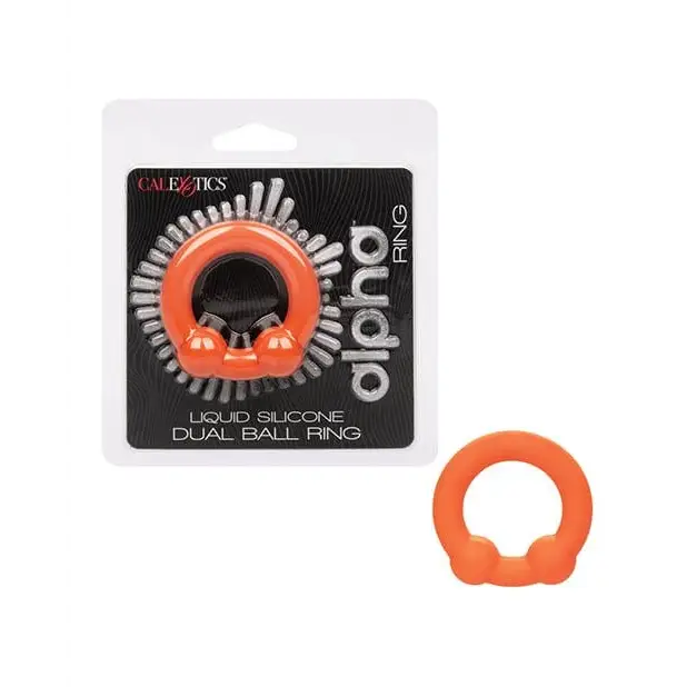 cock ring smart features-Alpha Liquid Silicone Dual Ball Ring