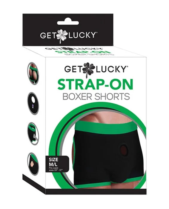 Sex toys for intimate fun-Get Lucky Strap On Boxers – M/L Black-green