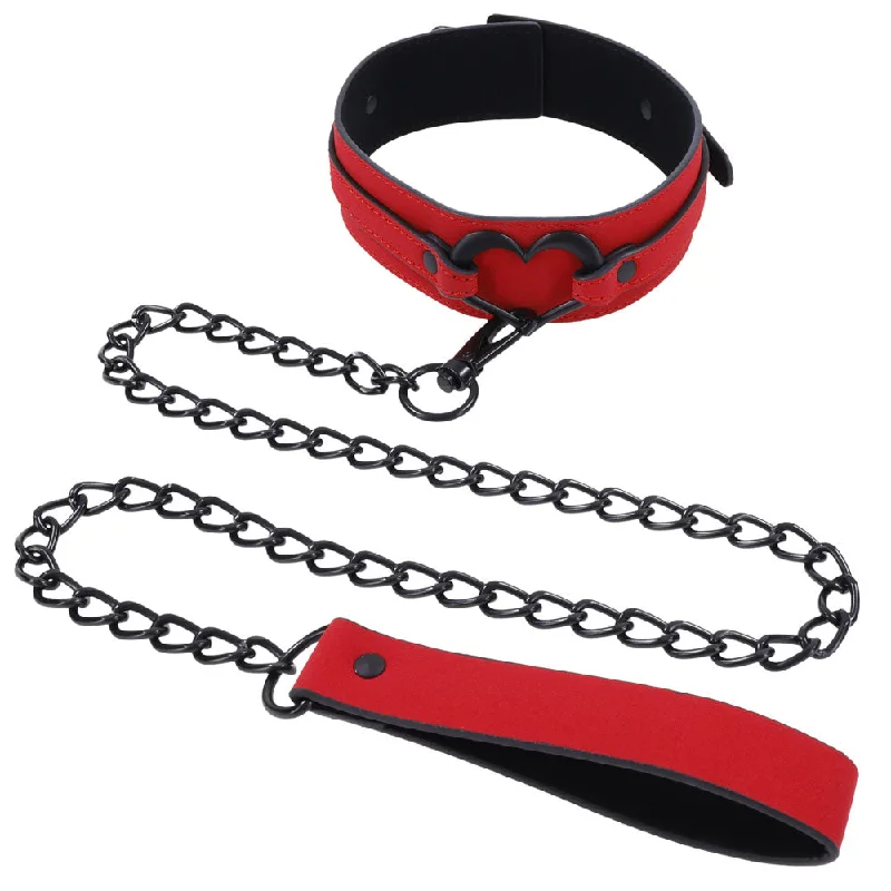 BDSM toy collar discounts-Amor Collar and Leash - Red