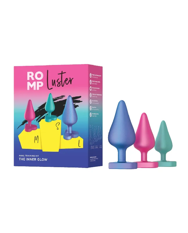 Silicone prostate stimulators-ROMP Luster Butt Plug Kit - Multi Color