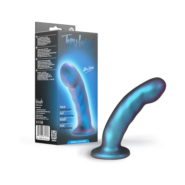 inflatable-dildo-Rebellion Peg 5.75in Dildo - Blue Erotic