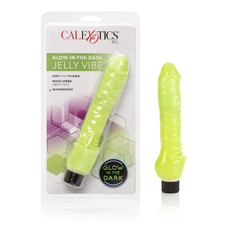 Vibrator USB powered-Glow-in-the-Dark Jelly Penis Vibe 7 Inches - Green