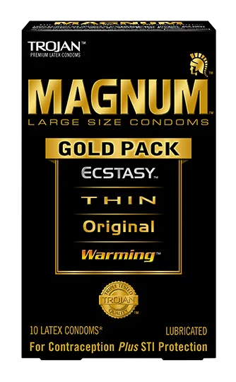 Flexible prostate massagers-Trojan Magnum Gold Pack