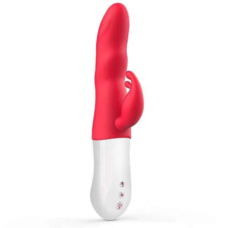 Vibrator portable design-MyToys - MyBunny Rechargeable Thrusting Rabbit Vibrator (Red)