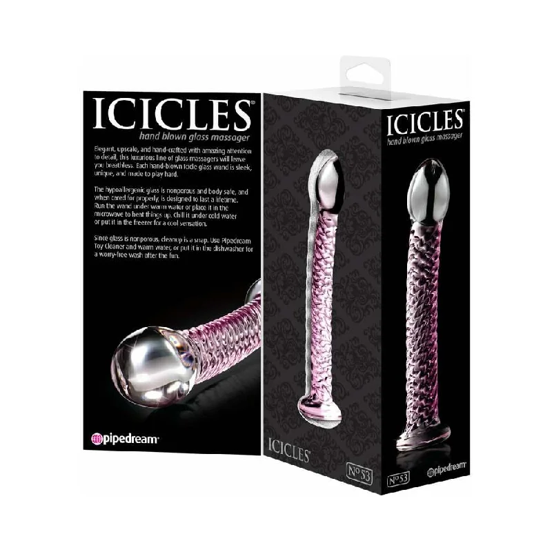 hollow-dildo-Pipedream Icicles No. 53 Curved Textured 7 in. Glass Dildo