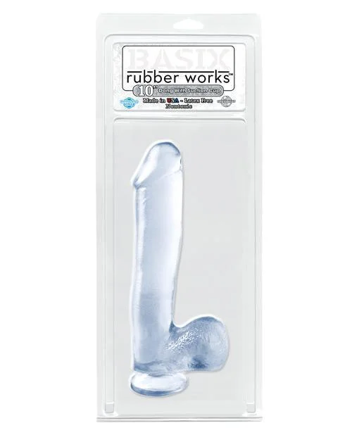 USB-charged-dildo-"Basix Rubber Works 10"" Dong W/suction Cup"