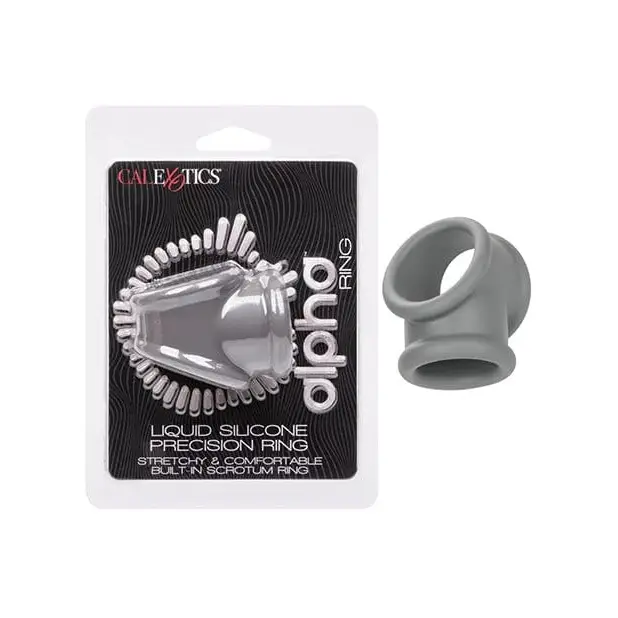 cock ring technology-Alpha Liquid Silicone Precision Ring - Grey