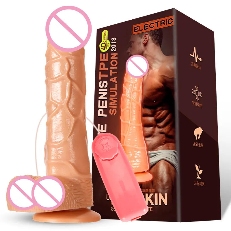 Vibrator travel lock-Dildo Vibrator Sex Toys Anal Realistic Huge Penis Strong Suction Cup Dick Vibrators for Women Vibrating Erotic Adult Products