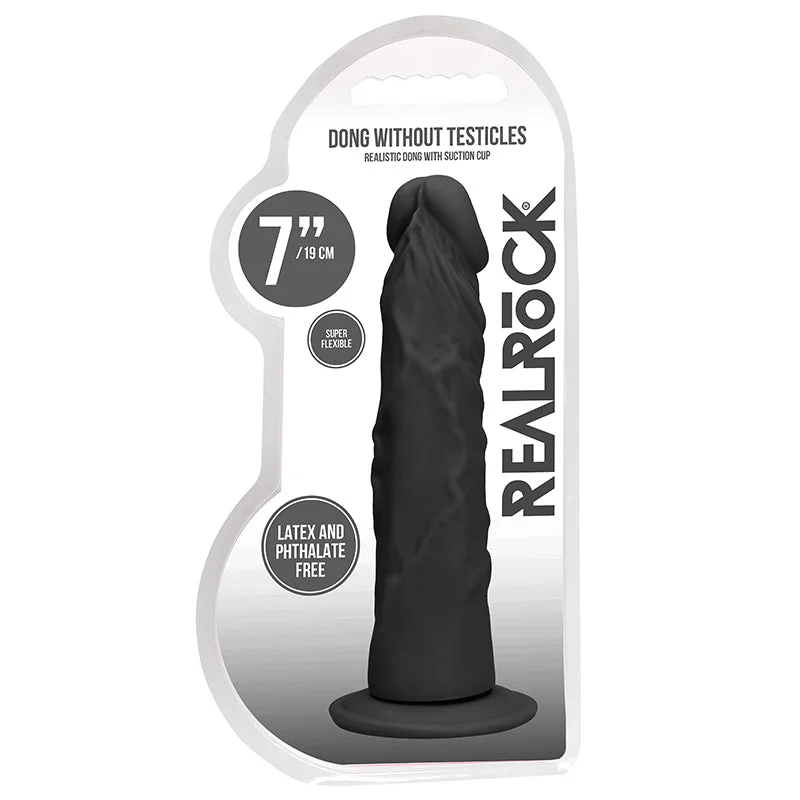 quiet-dildo-Real Rock Realistic Dildo - 7" - 17 Cm - Chocolate