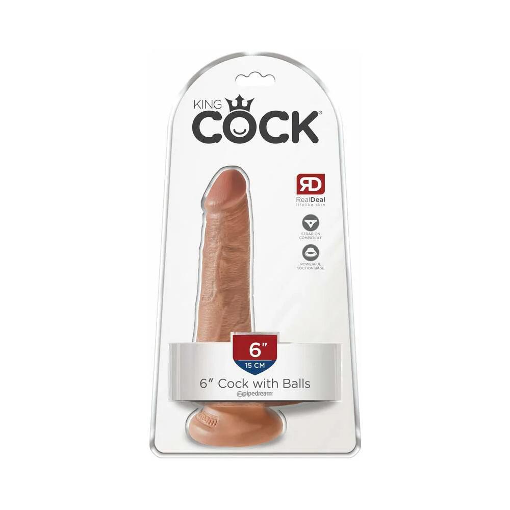 rubber-dildo-Pipedream King Cock 6 in. Cock With Balls Realistic Suction Cup Dildo