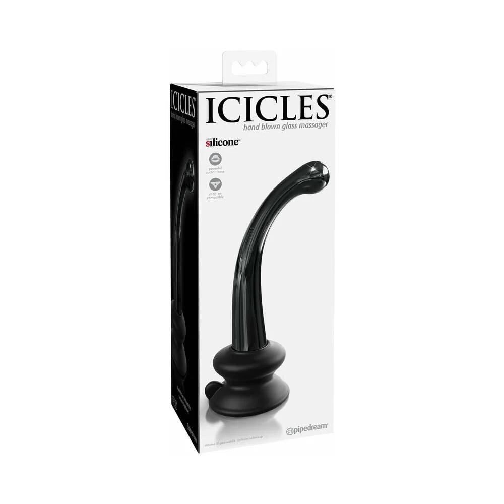 rainbow-dildo-Pipedream Icicles No. 87 Curved Glass G-Spot Massager With Suction Cup