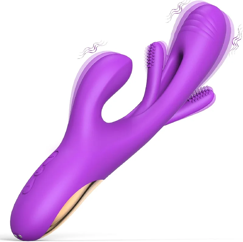 Vibrator plush silicone-Clitoral G Spot Vibrator - Tongue Flapping Anal Dildo Female Sex Toys