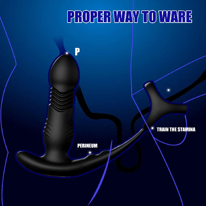 Vibrator private delivery-APP Control Thrusting Dildo Anal Vibrator - Remote Control Cock Ring Male Sex Toy