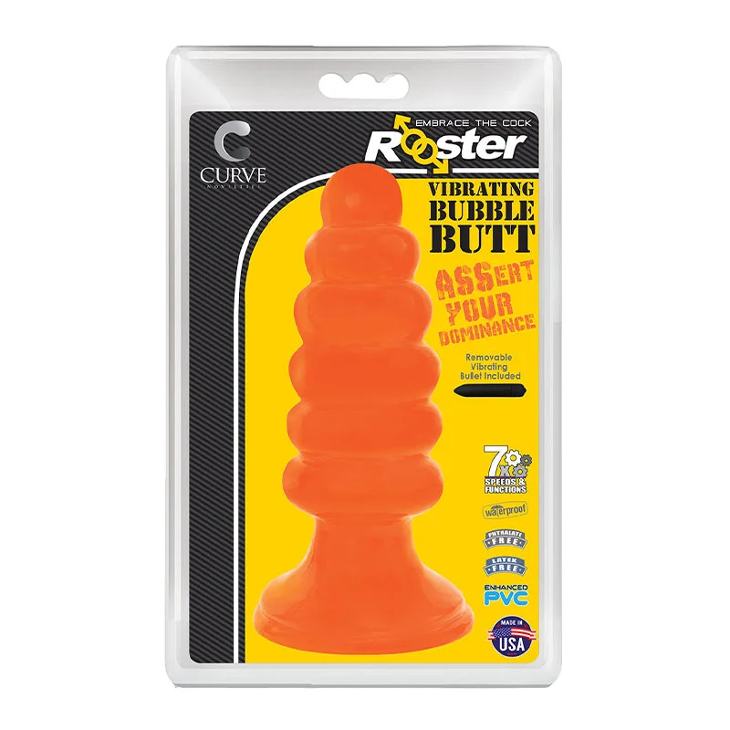 Sex toys with curved tips-Rooster Vibrating Bubble Butt Orange