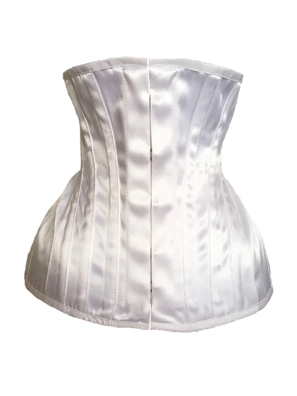 Corset dress for charity event-Bridal Extreme Underbust Corset in White Satin