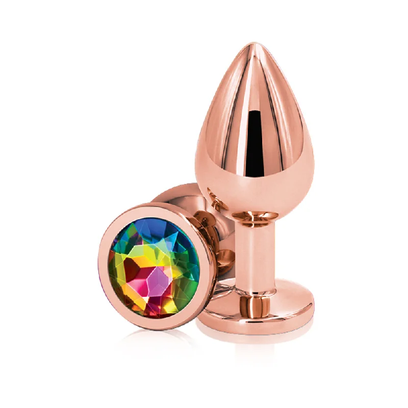 Sex toys with waterproof case-Rear Assets Rose Gold Medium Rainbow