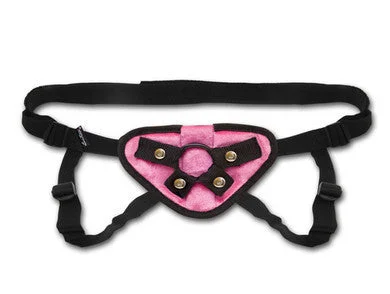 Sex toys for intimate fun-Pink Velvet Strap-On Harness