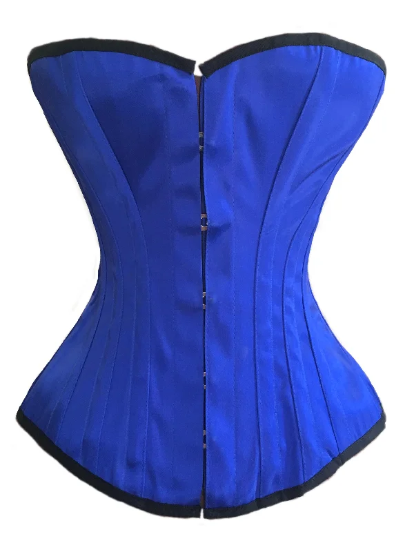 Corset for stylish support-Classic Overbust Corset in Royal Blue Satin