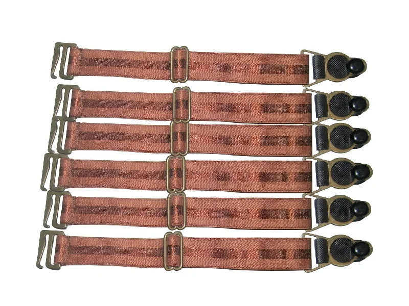 Glass anal plugs-Suspender Clips In Rust Brown