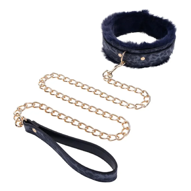 BDSM toy paddle discounts-Cougar Fur Collar and Leash