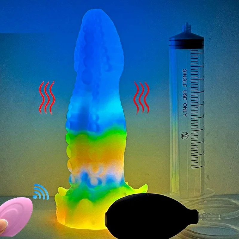 Vibrator quiet operation-GIGANTEUS- Ejaculating Fantasy Octopus Vibrator with Luminous Function